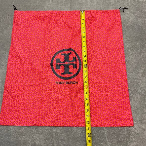 Tory Burch Pink/Orange Logo Dust Bag Large, Drawstring 23"x23" - Picture 3 of 6